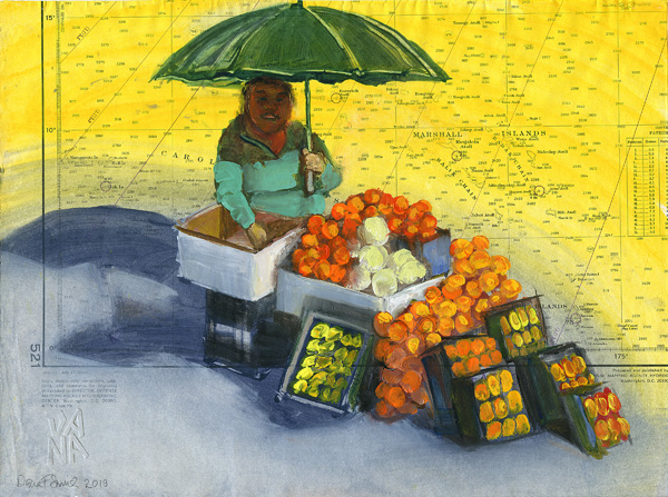 Painting by Dana Smith titled Oranges and Papayas